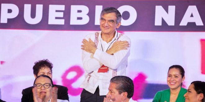 Ovacionan al gobernador Américo Villarreal<br>en el Congreso Nacional de Morena