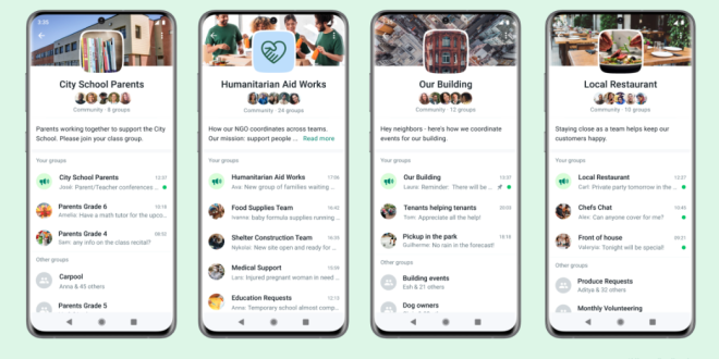 WhatsApp introduce chats comunitarios y reacciones a mensajes