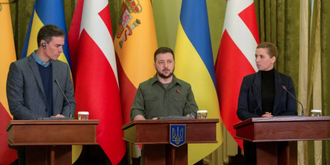 Presidente de España y Primera Ministra de Dinamarca visitan Kiev