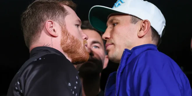 Cara a cara Canelo Álvarez y Gennady Golovkin en su llegada a Las Vegas