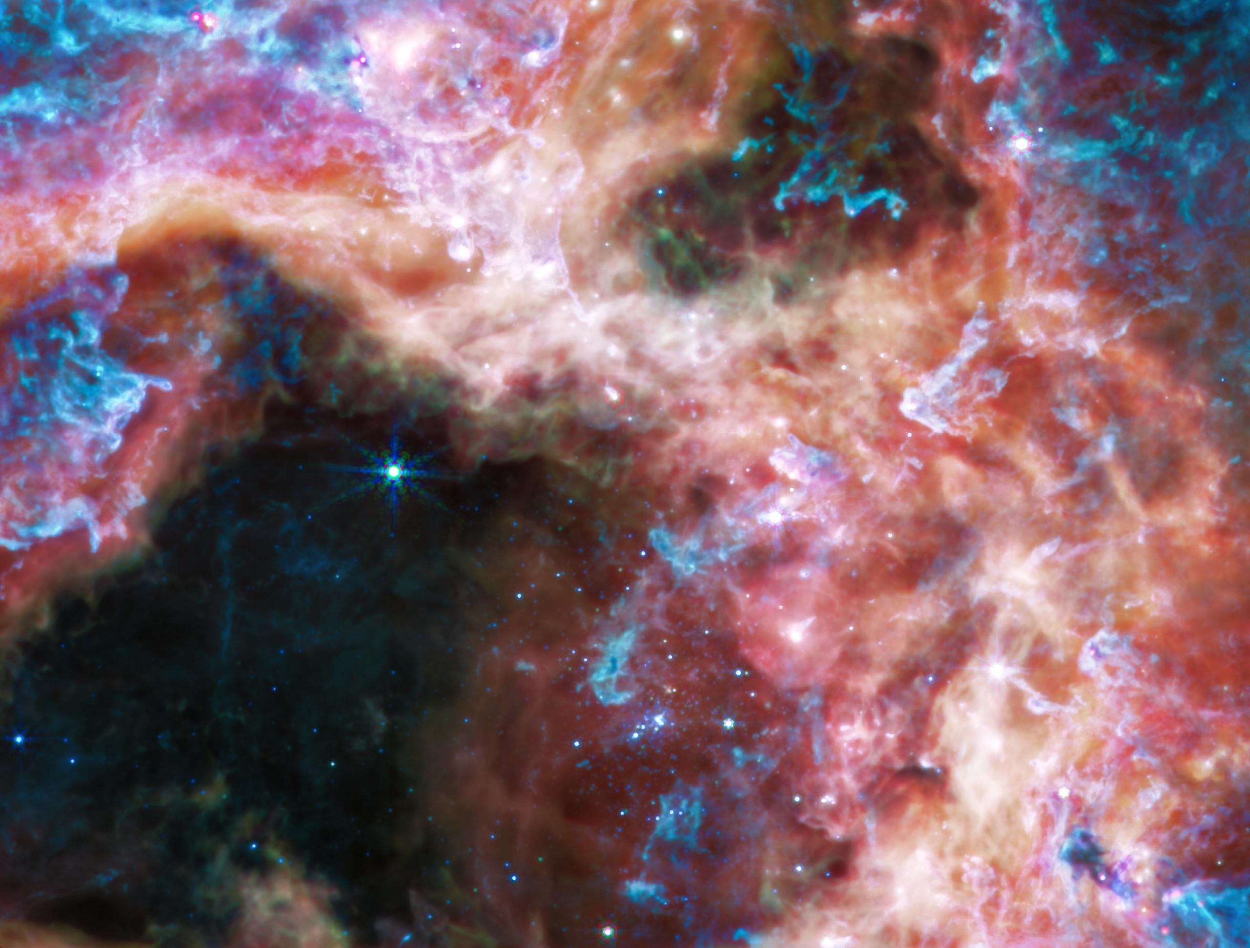 El telescopio Webb de la NASA capta una tarántula cósmica