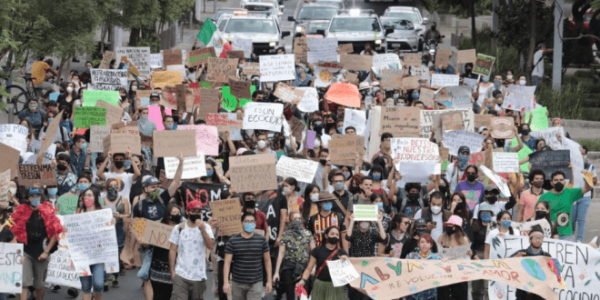 Protestan contra Tren Maya