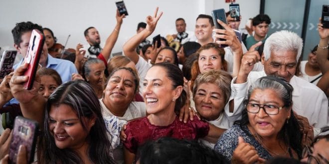 «¡La próxima presidenta será mujer, será mujer!»: así reciben a Claudia Sheinbaum en su llegada a Tamaulipas