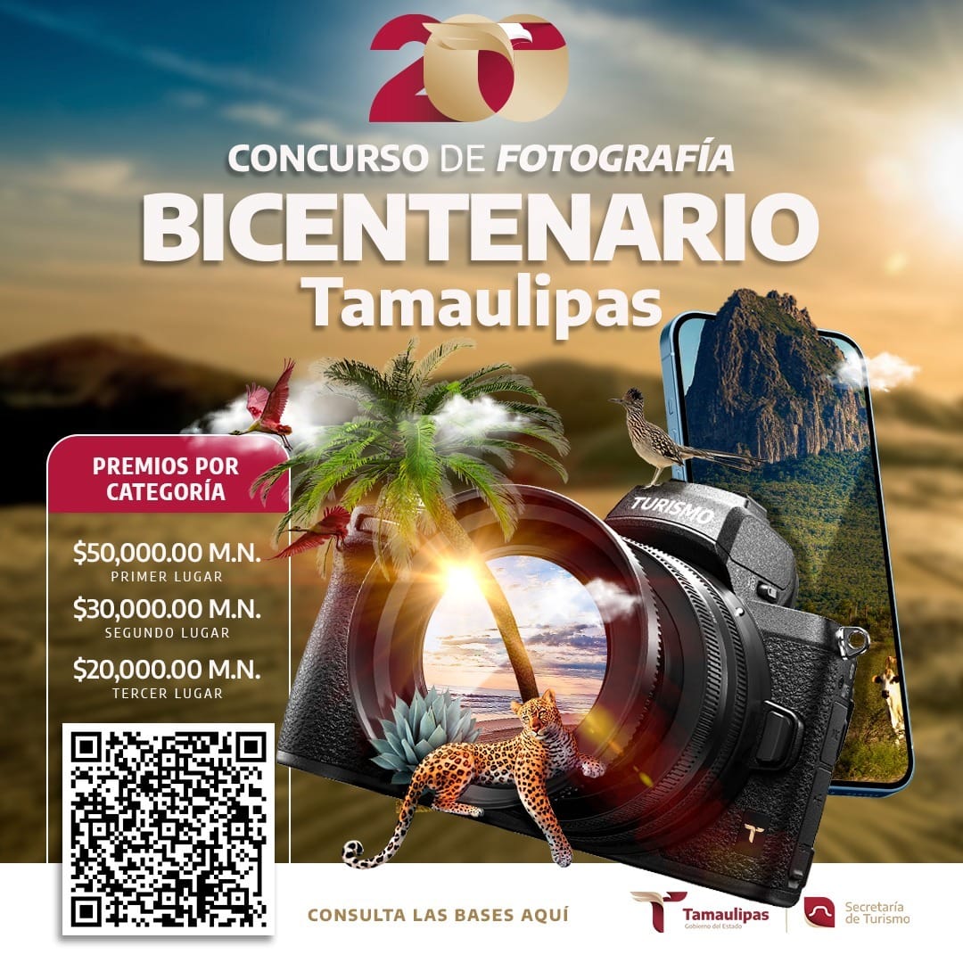 Invita Secretaría de Turismo a concurso de fotografía celebrando el Bicentenario de Tamaulipas