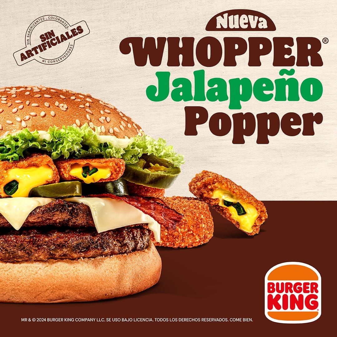 WHOPPER JALAPEÑO POPPER, LA NUEVA HAMBURGUESA DE BURGER KING PENSADA POR Y PARA EL MERCADO MEXICANO