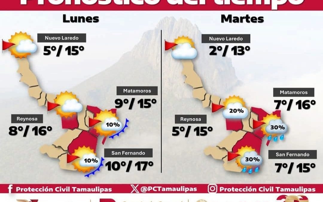 Llega frente frío a Nuevo Laredo