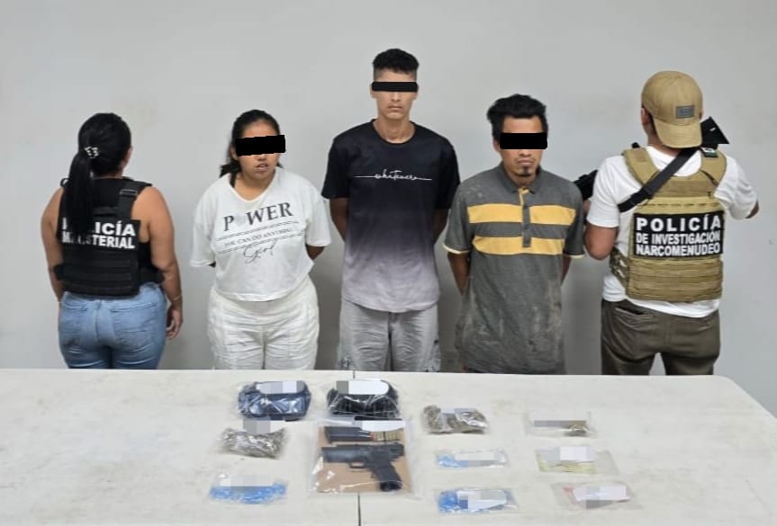 Seis detenidos por narcomenudeo y portación de armas en Benito Juárez, Quintana Roo