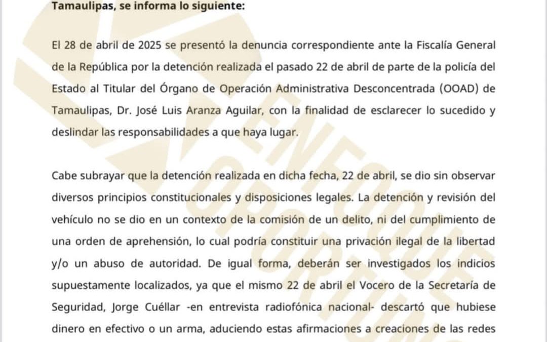Designa IMSS a General Brigadier para encabezar operaciones en Tamaulipas tras detención polémica