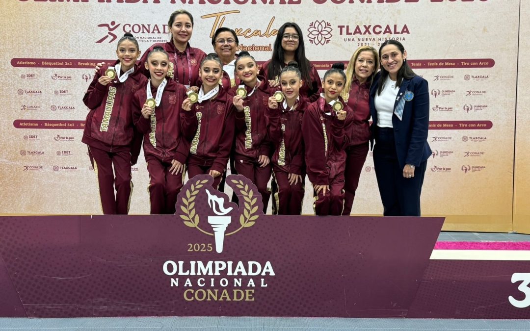 Presentación dorada de Gimnasia Rítmica de Tamaulipas en Olimpiada Nacional