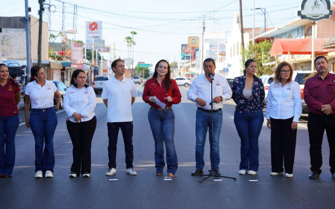 Entrega alcaldesa Carmen Lilia rehabilitación de drenaje sanitario en avenida Guerrero