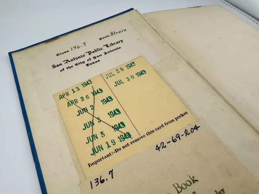 Libro regresa a la Biblioteca de San Antonio… 82 años después