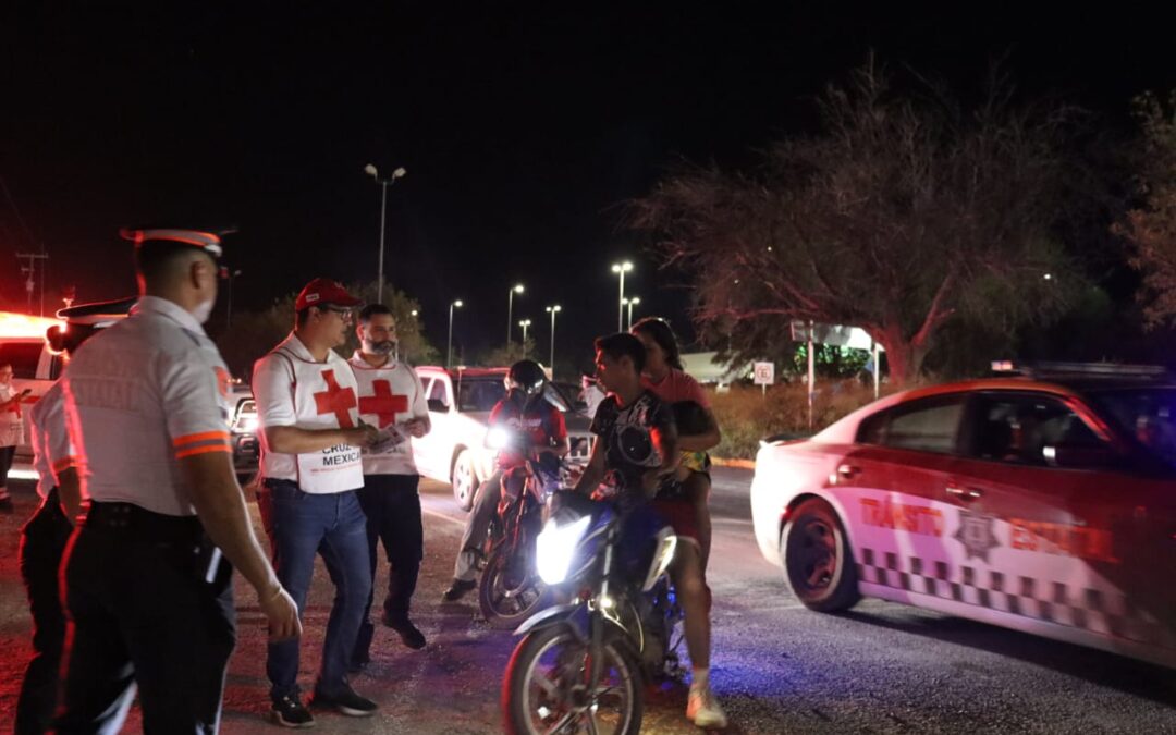 Refuerzan Tránsito y Cruz Roja prevención para motociclistas