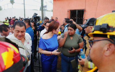Responde Carmen Lilia con apoyo inmediato a familias afectadas por explosión en Infonavit