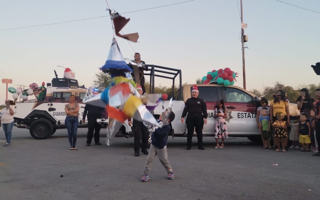 Personal de la Guardia Estatal Alegra a Niñez Neolaredense