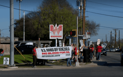 Exigen Frenar Intervención en Venezuela Durante Protesta en San Antonio