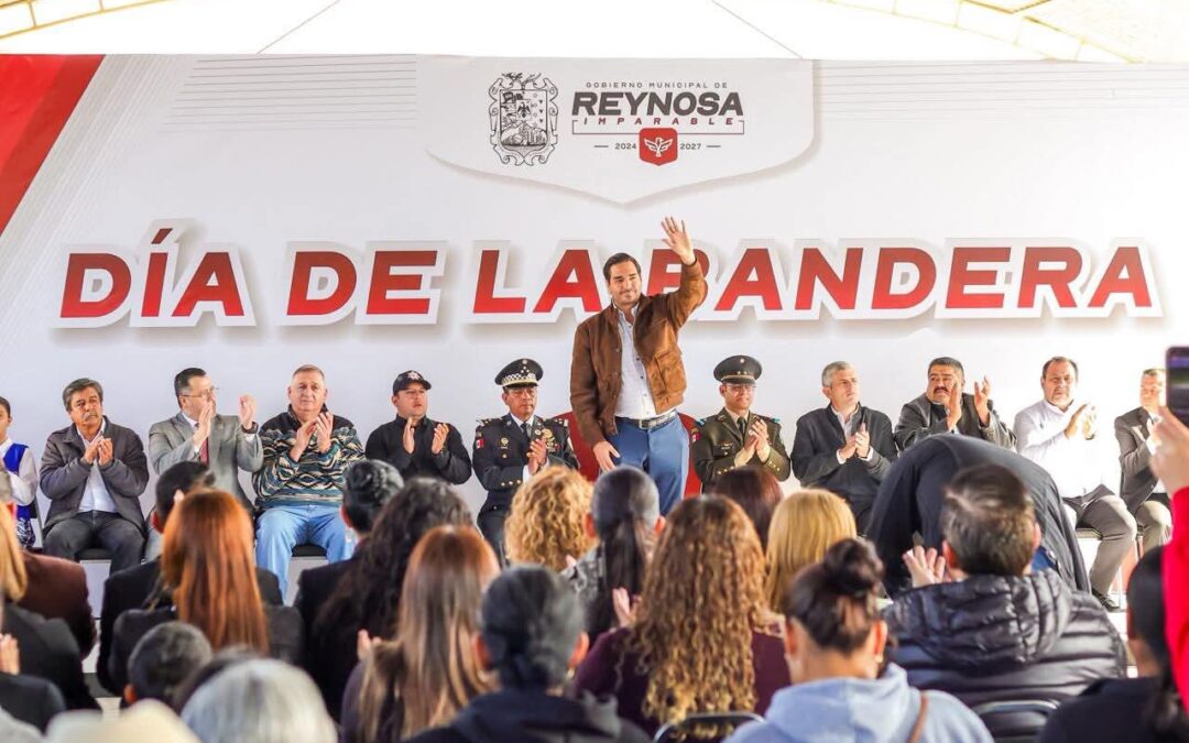 Conmemoró Escuela Escudo Nacional Día de la Bandera con Alcalde de Reynosa