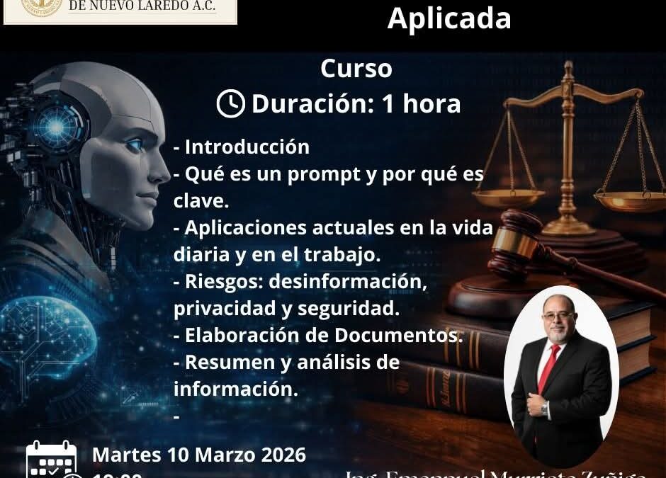 Convoca Barra de Abogados a curso Gratuito Sobre Inteligencia Artificial