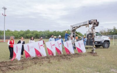 Arranca Ernestina Perales Modernización de Alumbrado en Unidad Deportiva de Camargo
