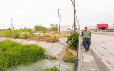 Supervisó Alcalde Carlos Peña Ortiz el Desazolve del Dren Reynosa