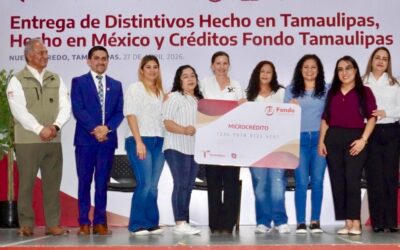 Entrega Ninfa Cantú Deándar Distintivos “Hecho en Tamaulipas”, “Hecho en México” y Créditos