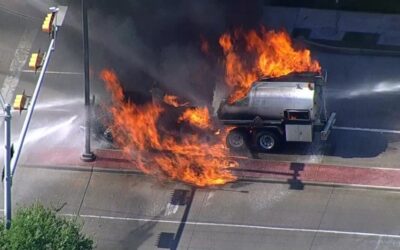 Estalla Camión Tanque y Queda Grave Conductor