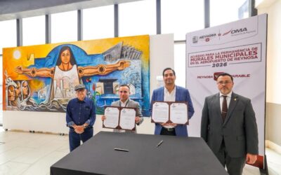 Firmaron Gobierno de Carlos Peña Ortiz y Aeropuerto Internacional Lucio Blanco Conservación de Murales