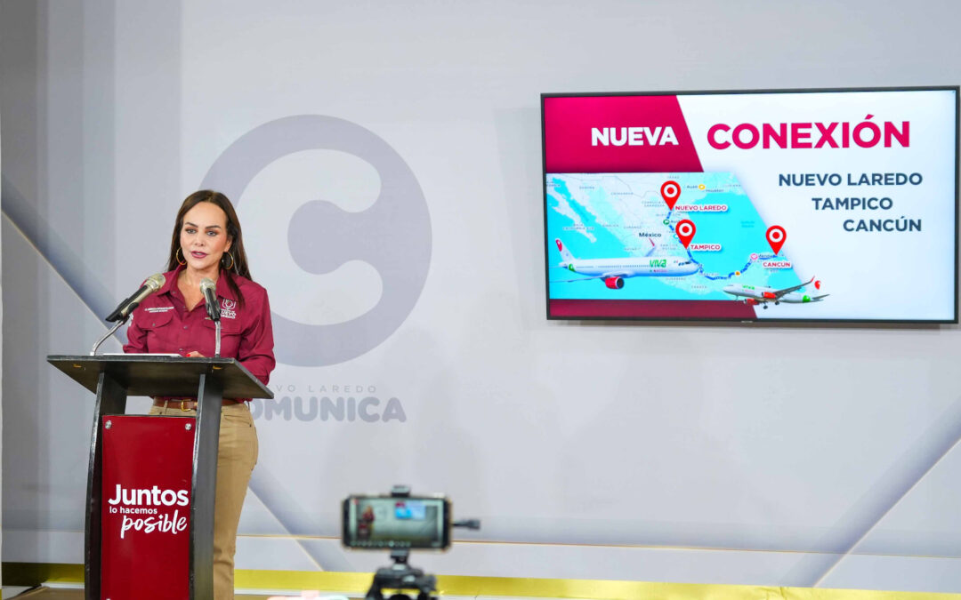 Anuncia Carmen Lilia Nueva Ruta Aérea NLD – TAM – CUN