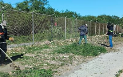 Realiza Servicios Públicos Trabajos de Limpieza en Riveras del Aeropuerto