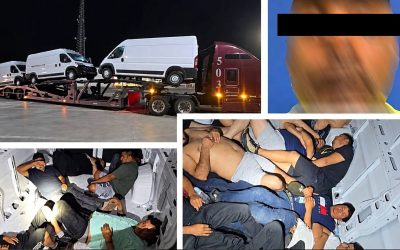 Rescatan 23 migrantes ocultos en camionetas en punto de revisión de Laredo; seis eran menores